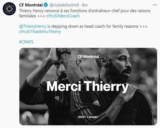 Thierry Henry Montrealden ayrıldı