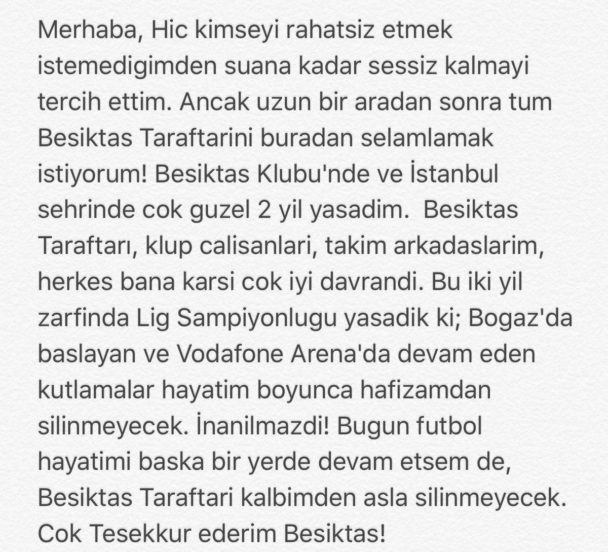 Sosadan Beşiktaş taraftarına mesaj