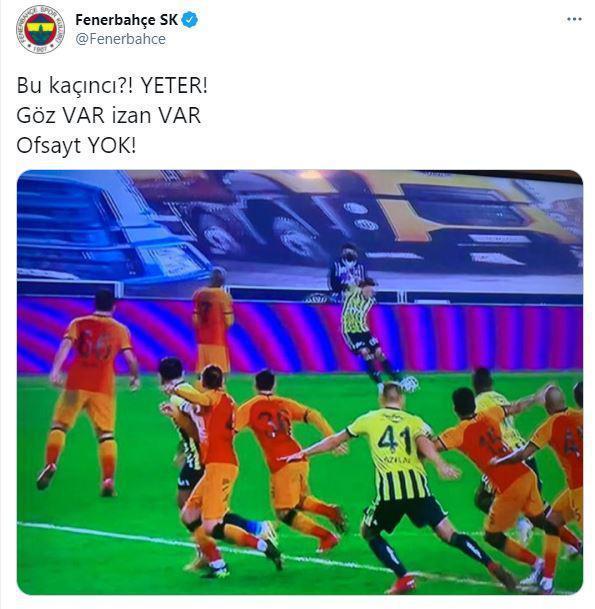 Fenerbahçeden Galatasaray derbisi sonrası flaş VAR paylaşımı