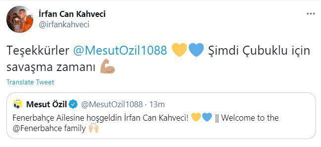 Mesut Özilden İrfan Can Kahveciye hoş geldin mesajı