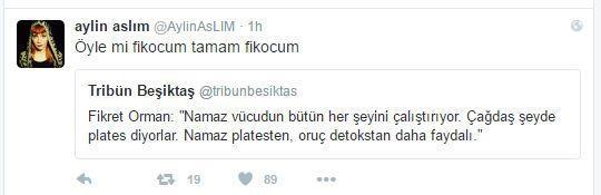 Aylin Aslımdan Fikret Orman için şok tweet