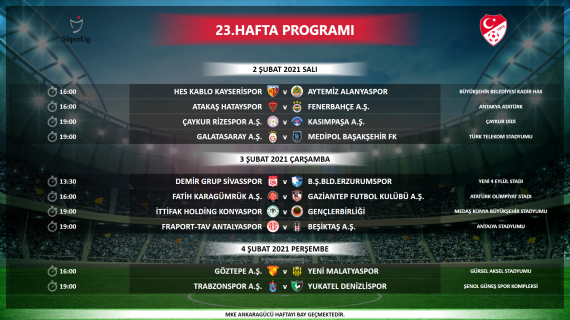Son dakika | Süper Ligde 22.-29. hafta maç programları açıklandı