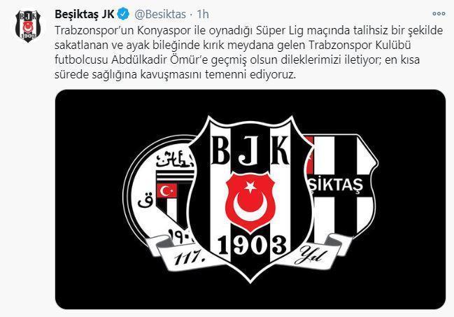 Süper Lig kulüplerinden Trabzonspora geçmiş olsun mesajları