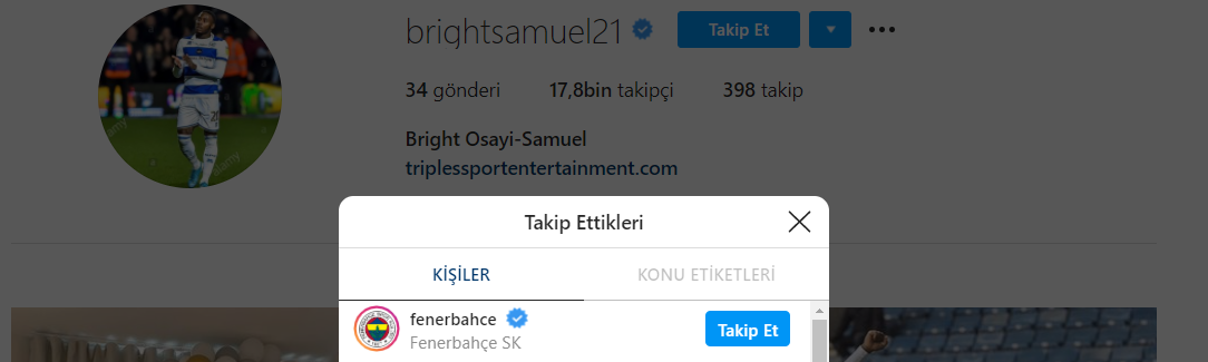 Bright Osayi-Samuelden Fenerbahçelileri heyecanlandıran hareket