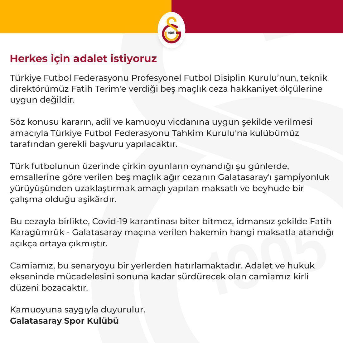 Galatasaray Kulübünden son dakika açıklaması: Kirli düzeni bozacağız