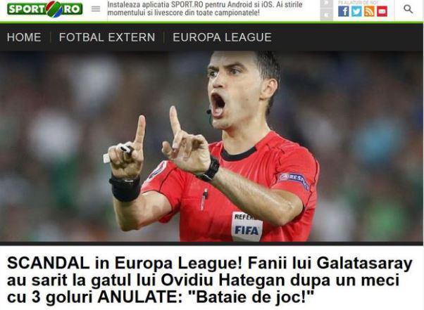 Hateganın ilk vukuatı bu değil Galatasarayın golünü vermedi...