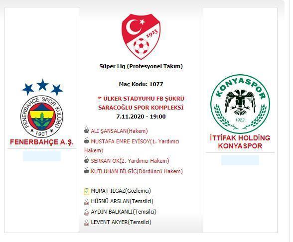 Son dakika... Fenerbahçe - Konyaspor maçının hakemi Ali Şansalan oldu