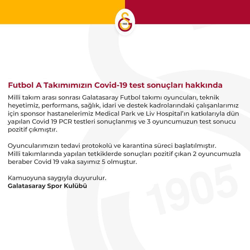 SON DAKİKA | Galatasarayda koronavirüs vaka sayısı 5 oldu