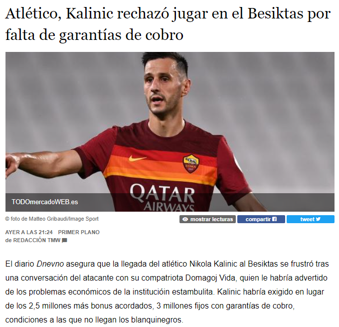 SON DAKİKA | Kalinicin Beşiktaşa transferine Vida engel oldu iddiası