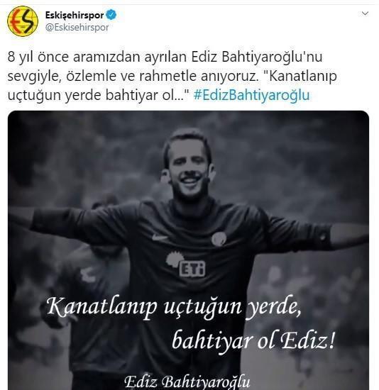Eskişehirspordan Ediz Bahtiyaroğlu paylaşımı
