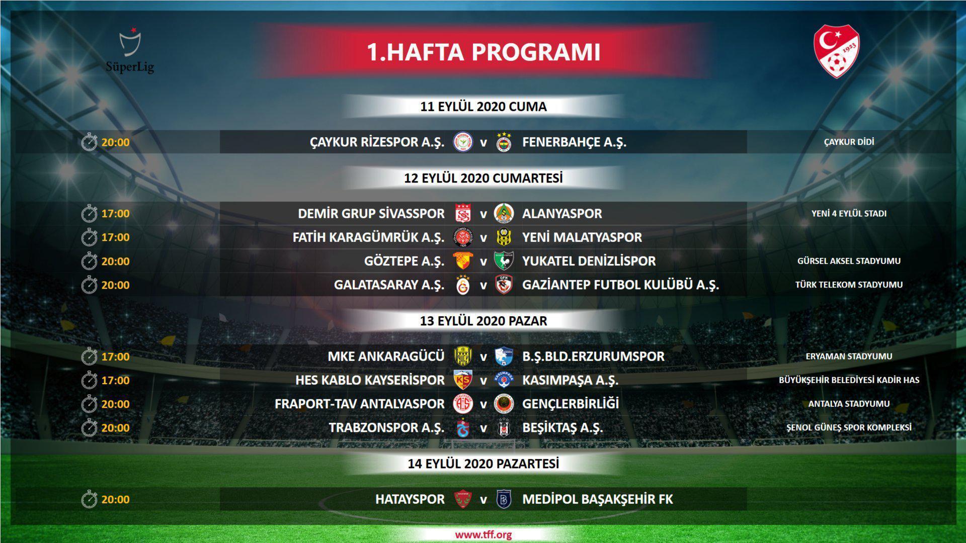 SON DAKİKA Süper Lig 1, 2, 3 ve 4. hafta programları açıklandı