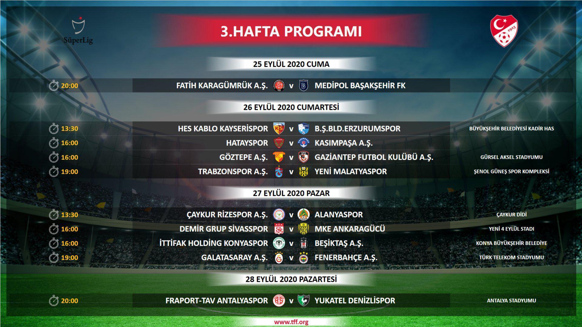 SON DAKİKA Süper Lig 1, 2, 3 ve 4. hafta programları açıklandı