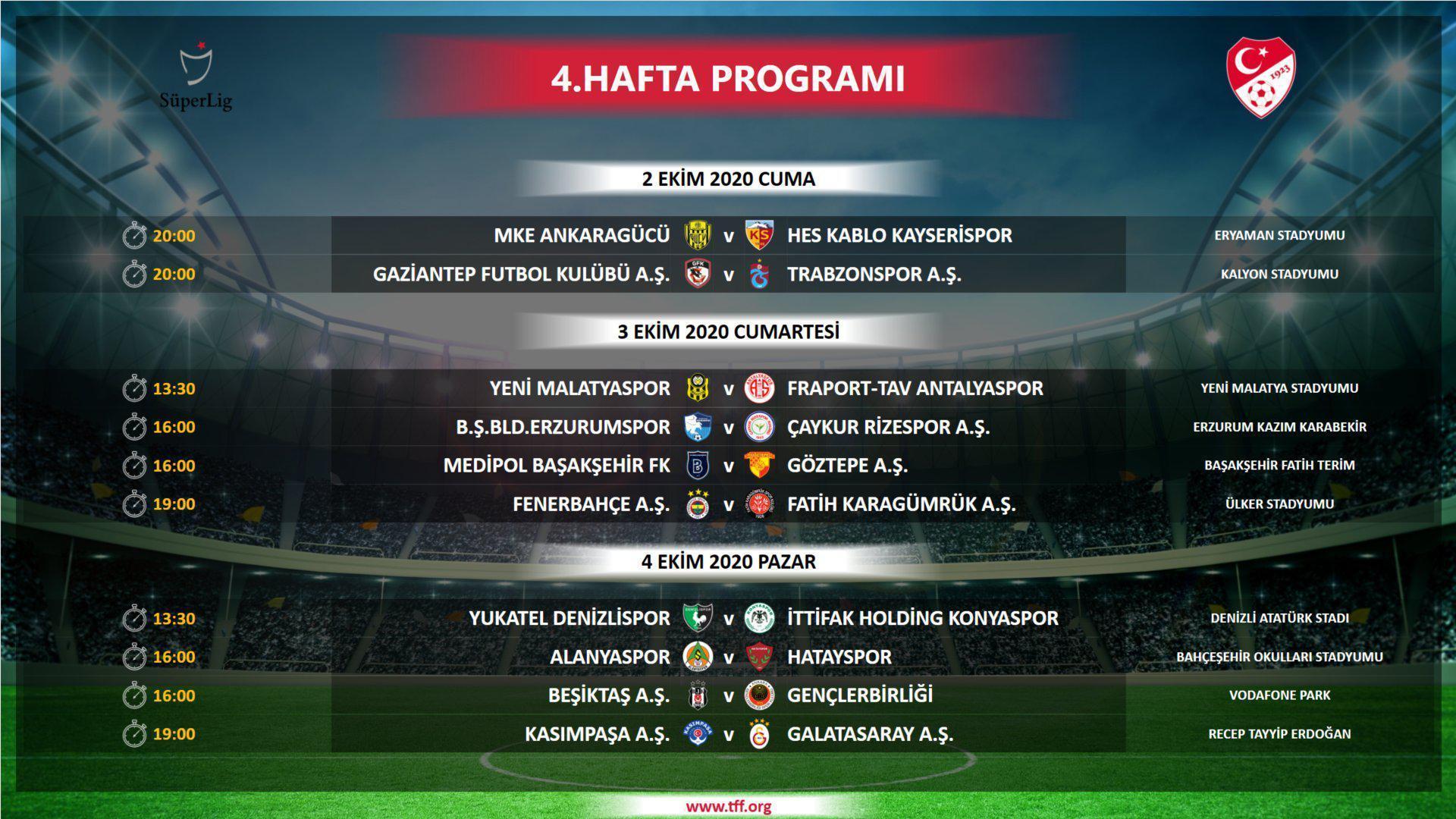 SON DAKİKA Süper Lig 1, 2, 3 ve 4. hafta programları açıklandı