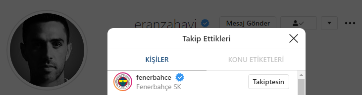 Eran Zahaviden Fenerbahçeli taraftarları heyecanlandıran hamle