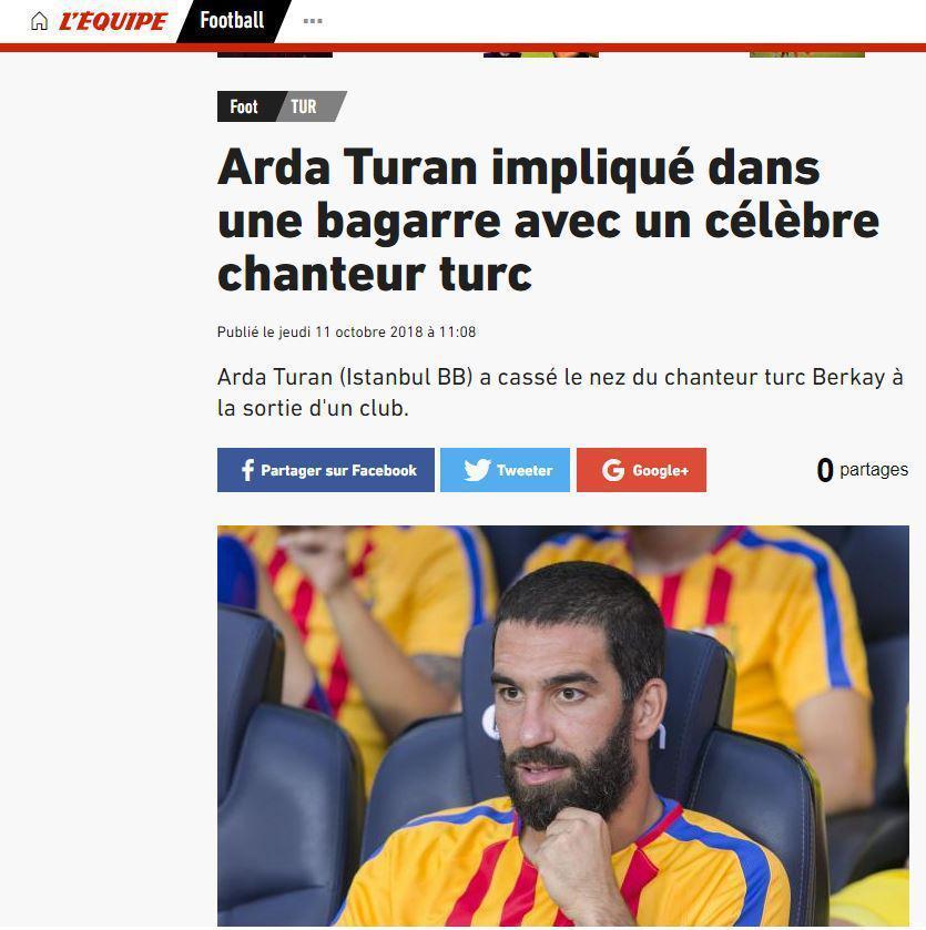 Fransız LEquipe de Arda Turanı haber yaptı