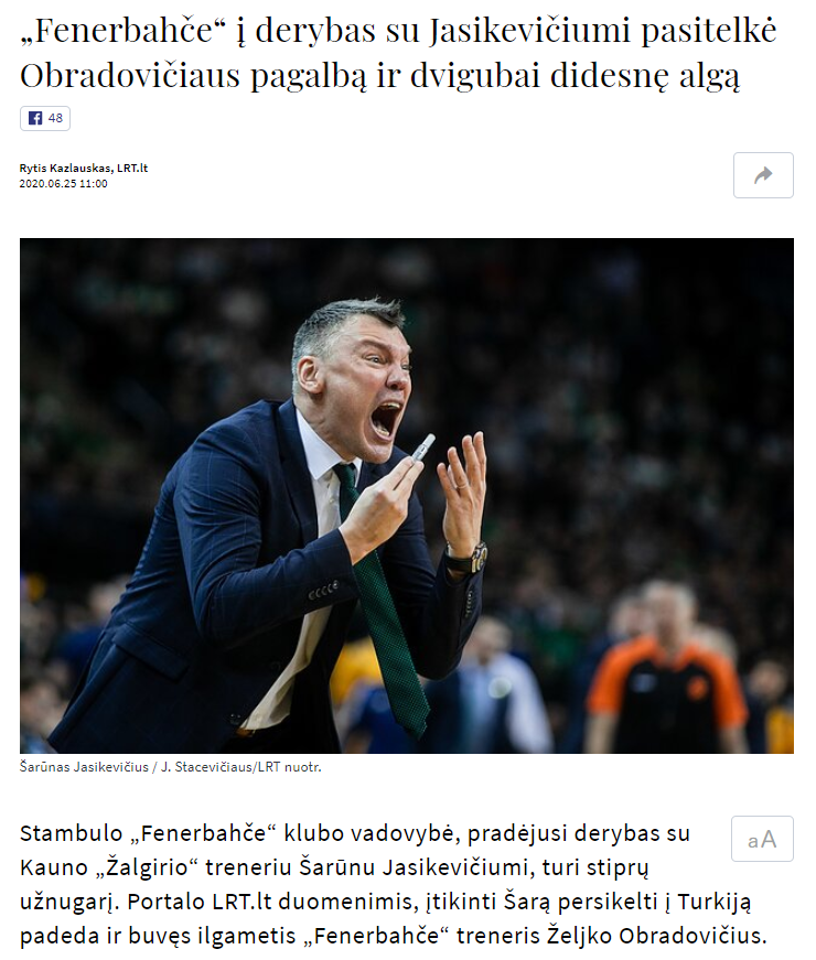 SON DAKİKA | İşte Fenerbahçenin Jasikevicius teklifi