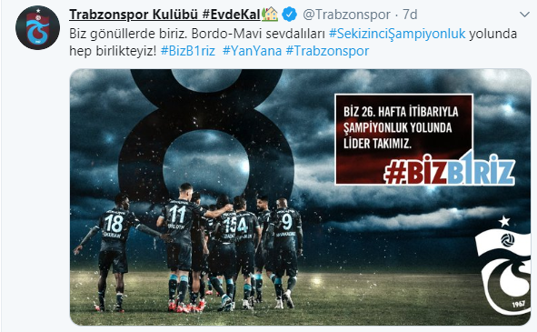 Trabzonspordan dikkat çeken paylaşım