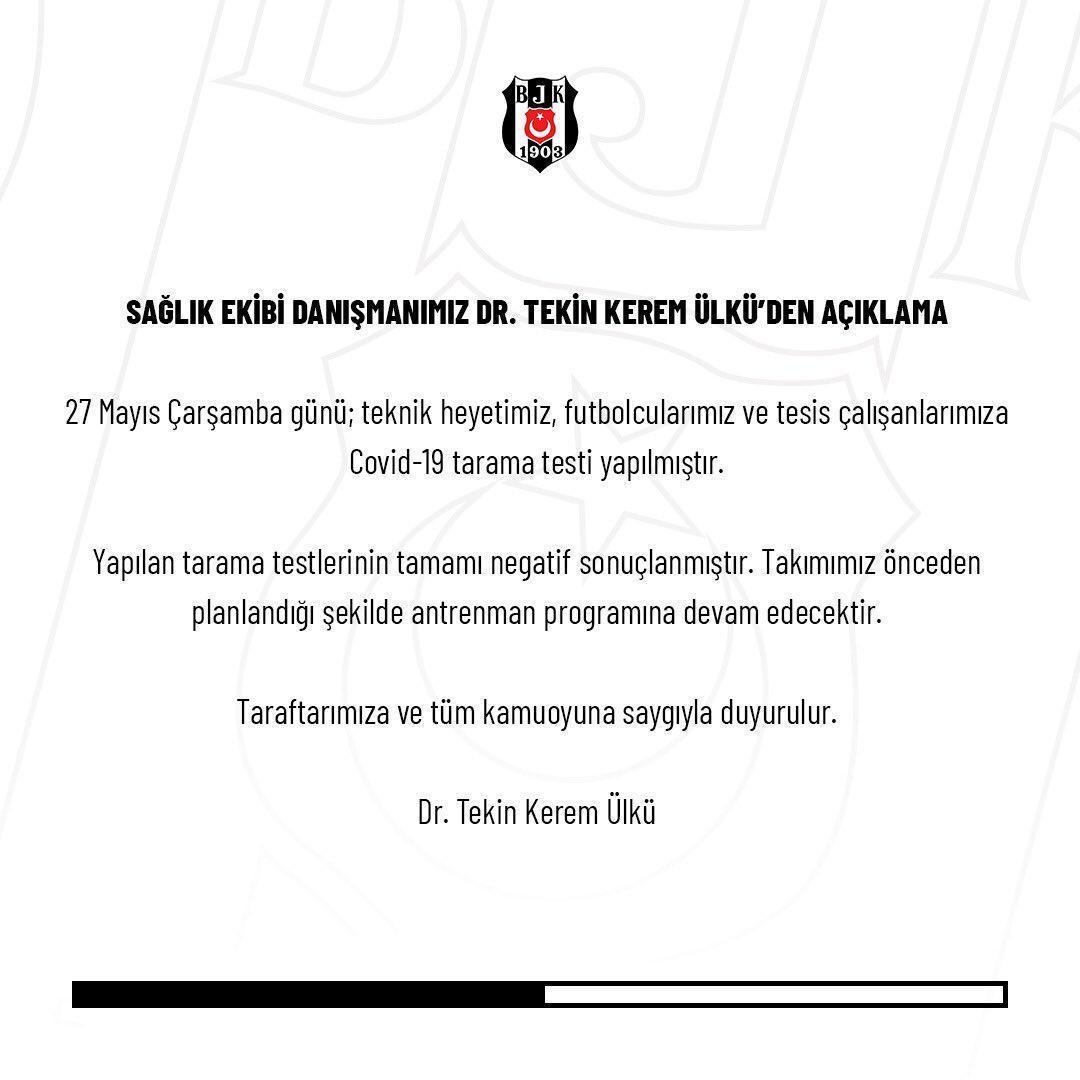 Beşiktaşta son dakika: Testler negatif