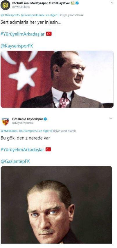 Süper Lig takımlarından 19 Mayıs zinciri sadece Galatasaray paylaşım yapmadı..