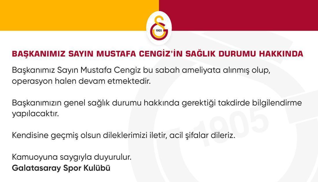 SON DAKİKA Galatasaray Başkanı Mustafa Cengiz yoğun bakımdan çıktı