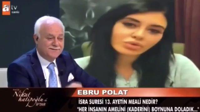 Ebru Polattan Nihat Hatipoğluna videolu soru