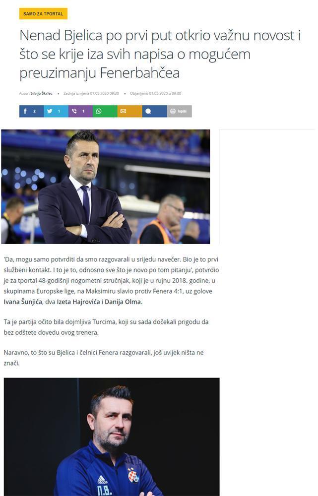 Son dakika | Nenad Bjelica, Fenerbahçeyi doğruladı