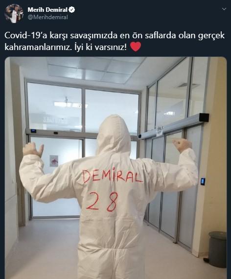 Milli futbolcu Merih Demiraldan sağlık çalışanlarına destek