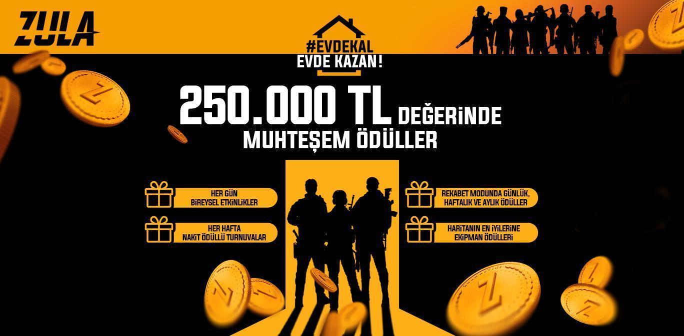 Zula, evde kalan oyun severleri destekliyor: 250 bin TL değerinde ödüllerle #EvdeKal etkinlikleri başladı