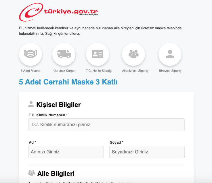 Edevlet maske dağıtımı ne zaman yapılacak basvuru.turkiye.gov.tr hızlı ücretsiz maske başvuru