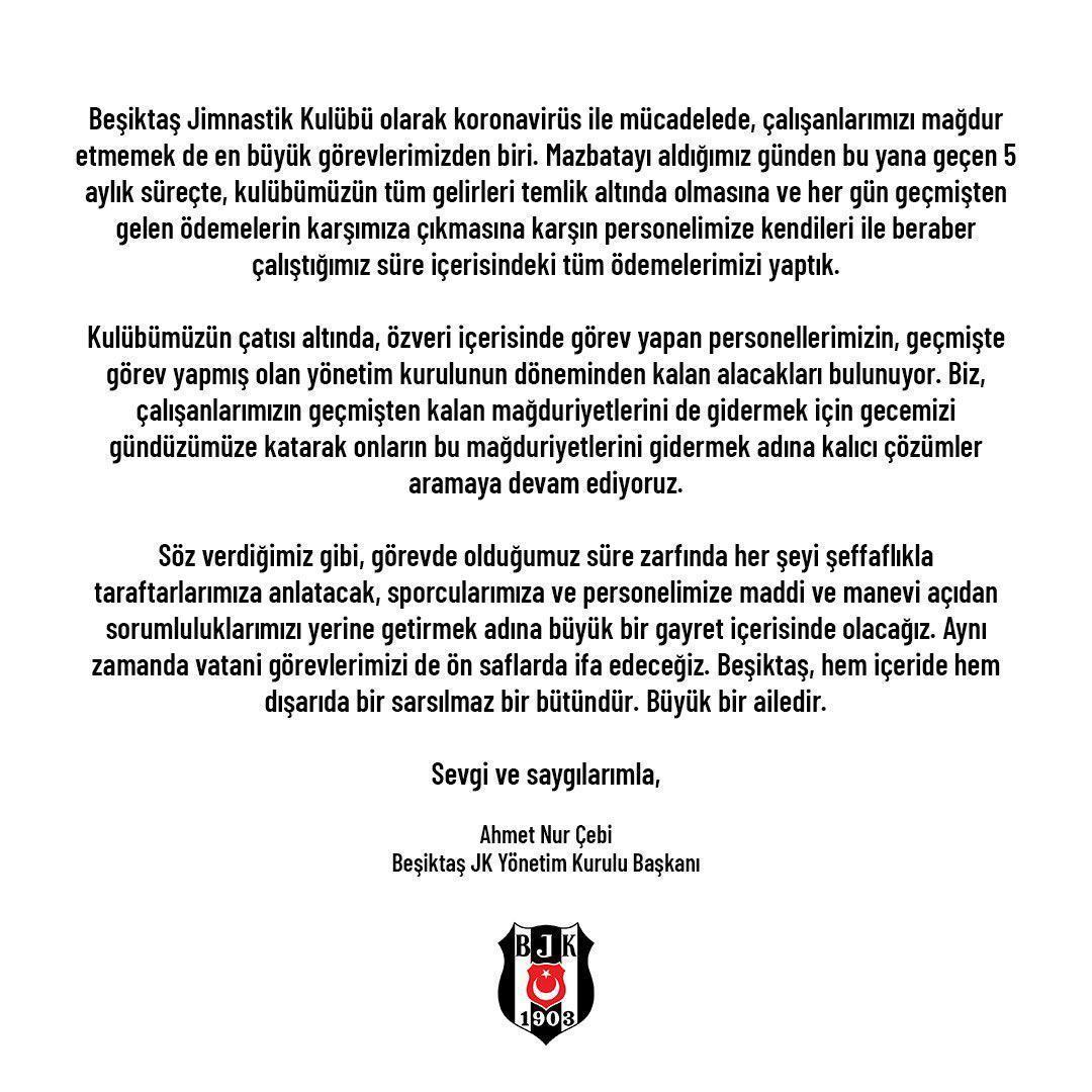 Beşiktaştan çalışanlara müjde