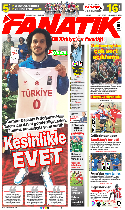 Larkin resmen Milli Takımda