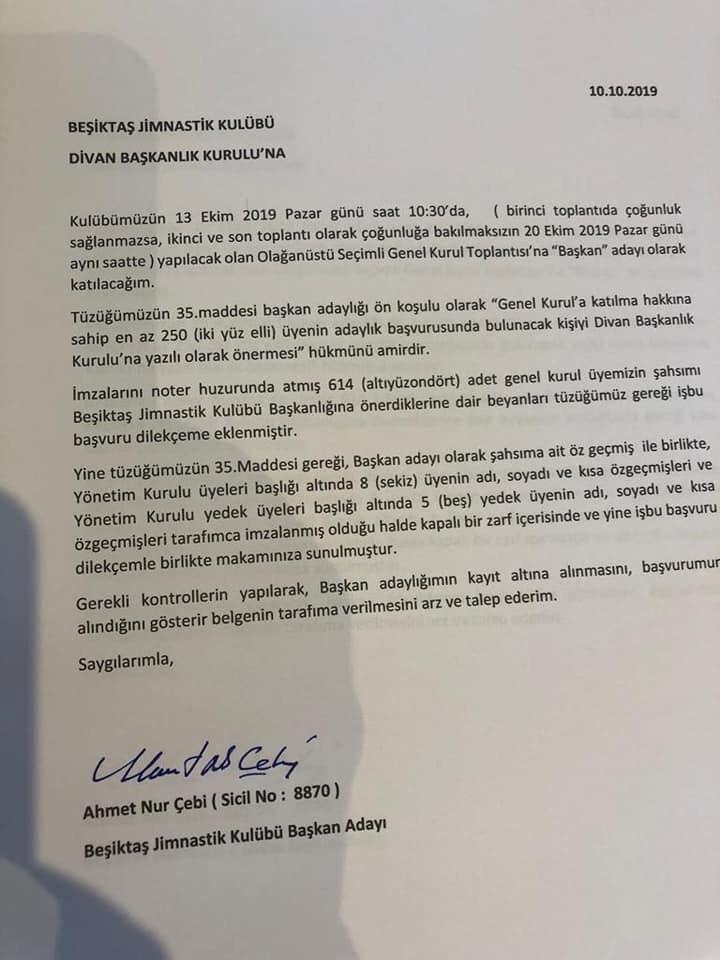 Son dakika Ahmet Nur Çebi Beşiktaş başkanlığına aday oldu