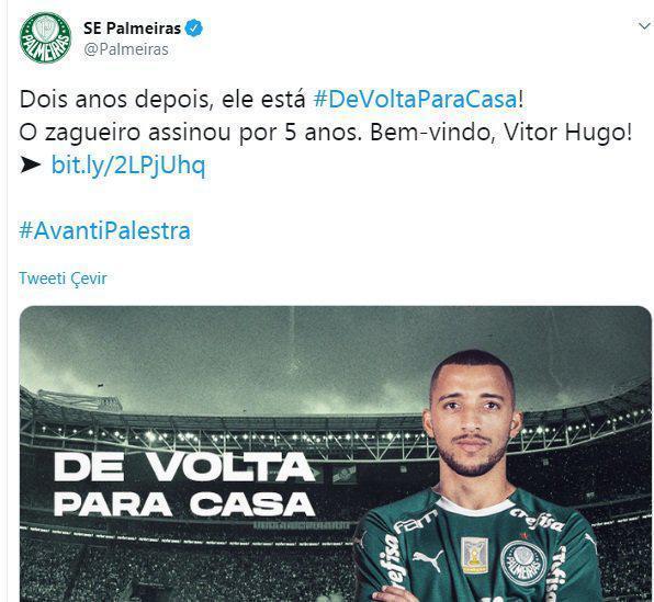 Palmeiras Vitor Hugoyu resmen açıkladı
