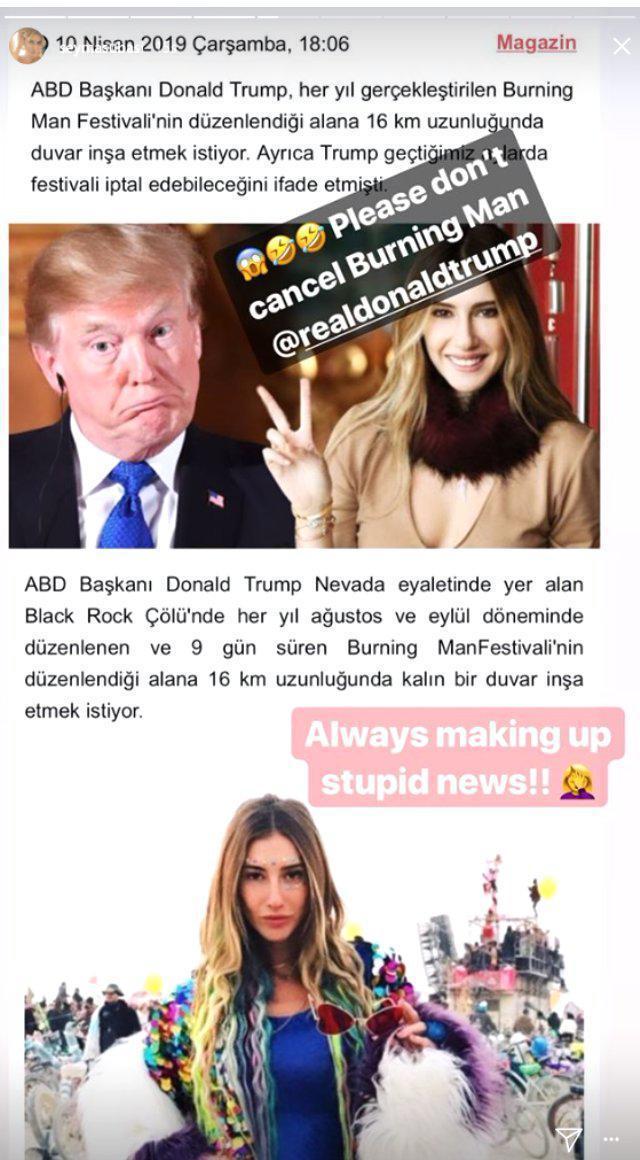 Şeyma Subaşından Burning Man Tepkisi Trumpa mesaj gönderdi