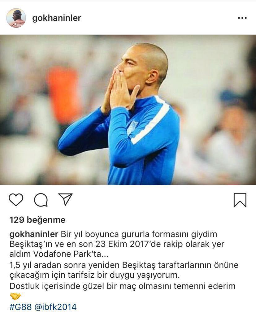 Gökhan İnlerden flaş Beşiktaş paylaşımı