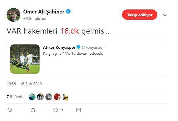 Konyaspordan Fenerbahçeye olay gönderme: 11e 10 devam edecek