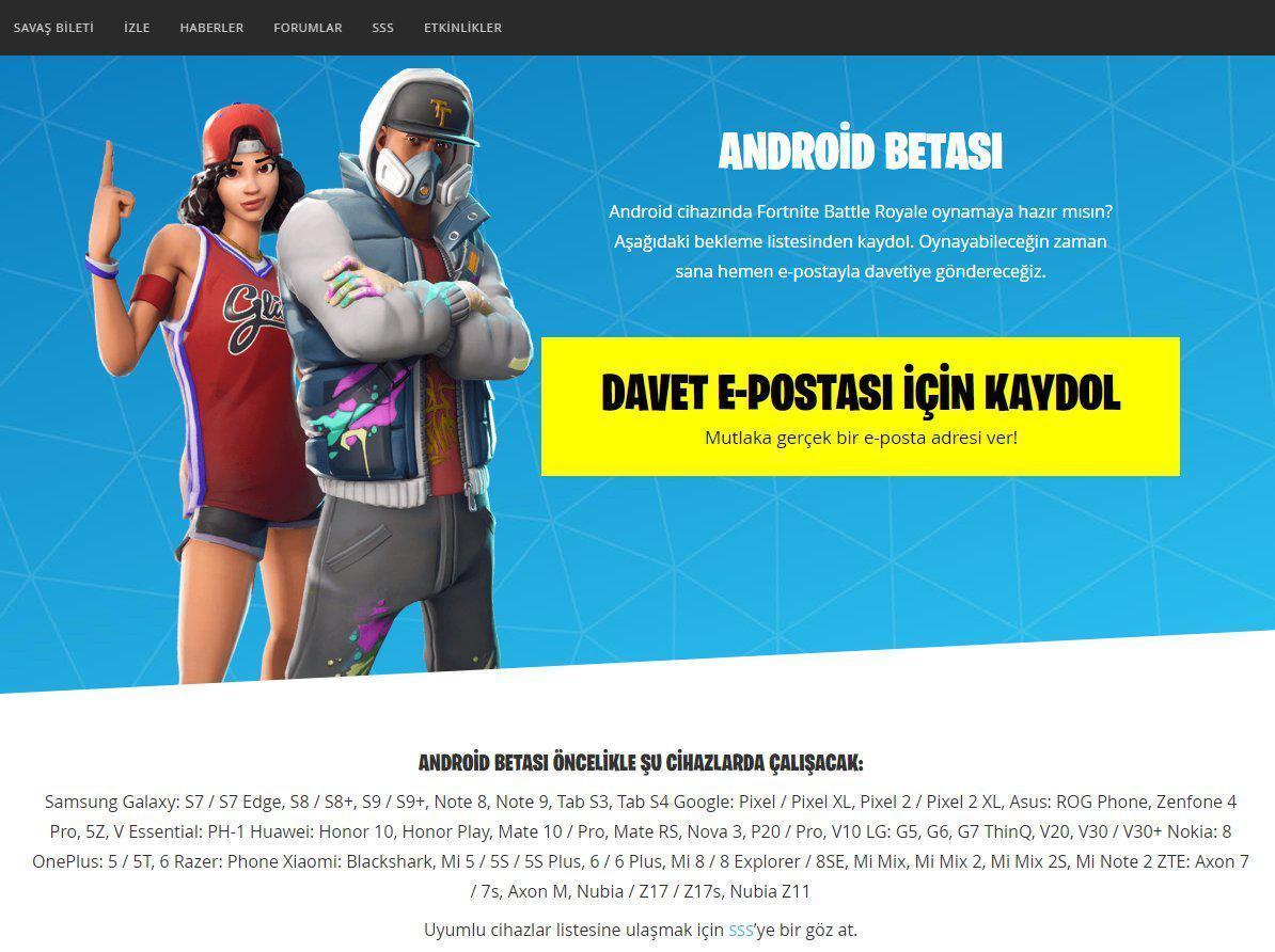 İşte Fortnite ile uyumlu Android telefon ve tabletler