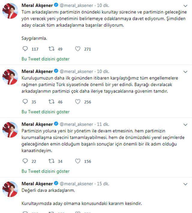 Meral Akşener: Kararım kesin aday olmayacağım
