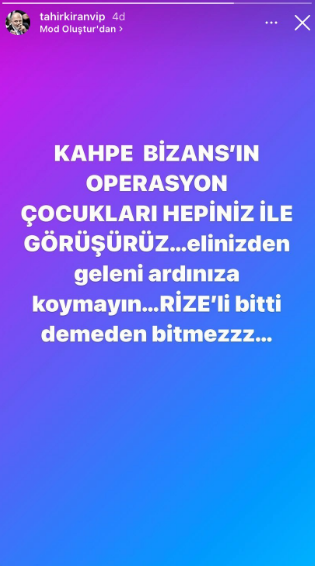 Rizespor Başkanı Tahir Kırandan olay paylaşım: Kahpe Bizansın operasyon çocukları...