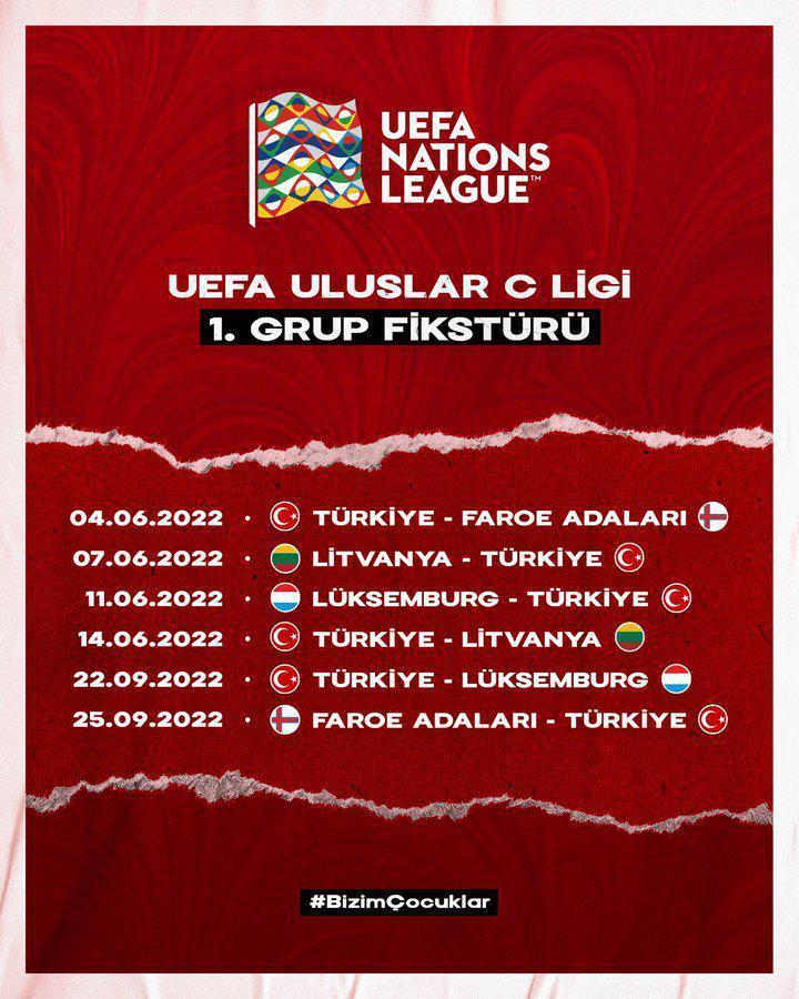 Türkiye Uluslar Ligi fikstürü ve grubu | Türkiye kaçıncı sırada UEFA Uluslar C Ligi güncel puan durumu ve fikstürü...