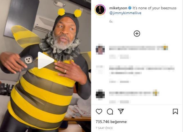 Mike Tysonın arı kostümlü görüntüsü sosyal medyayı salladı