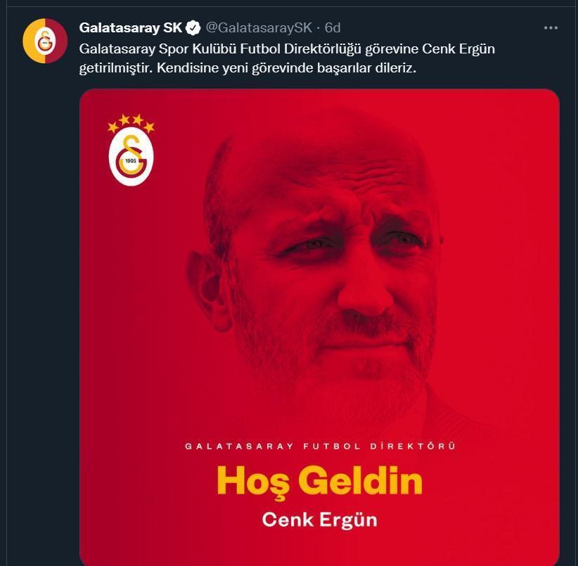 Galatasarayda Cenk Ergün resmen açıklandı