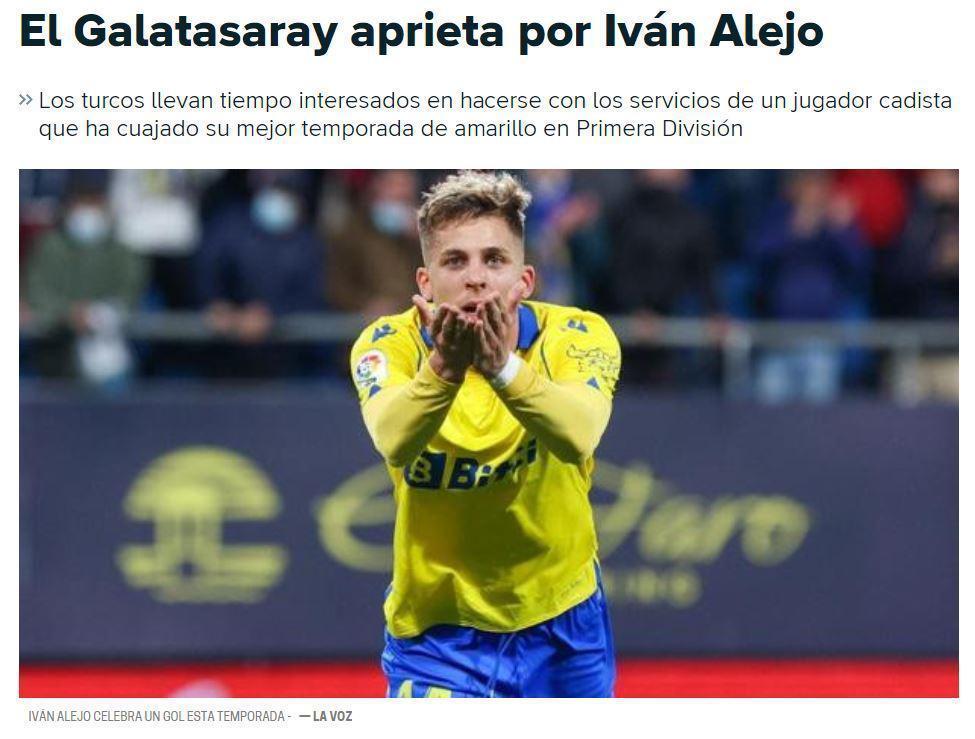 Galatasaray transfer haberi: İspanyadan Ivan Alejo iddiası