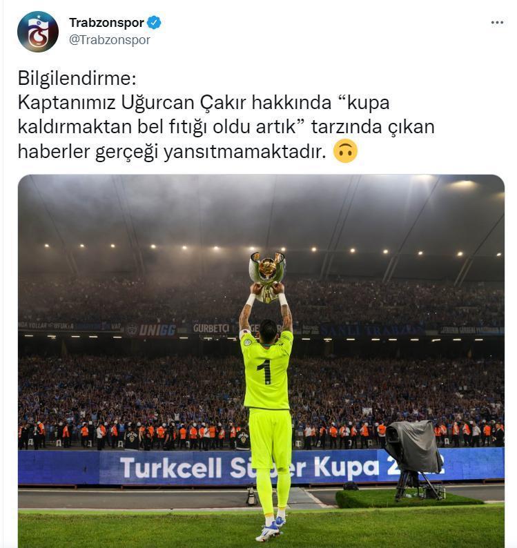 Trabzonspordan flaş Uğurcan Çakır paylaşımı Rakiplere gönderme...