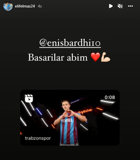 Eljif Elmastan Trabzonsporun yeni transferi Enis Bardhiye başarılar mesajı