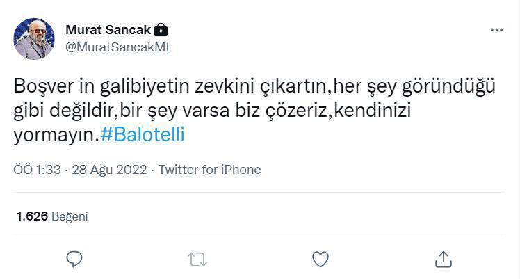 Adana Demirspor Başkanı Murat Sancaktan Montella & Balotelli gerginliği sonrası ilk açıklama