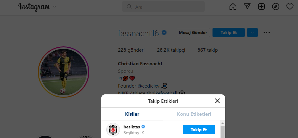Christian Fassnacht, Beşiktaşı takibe aldı