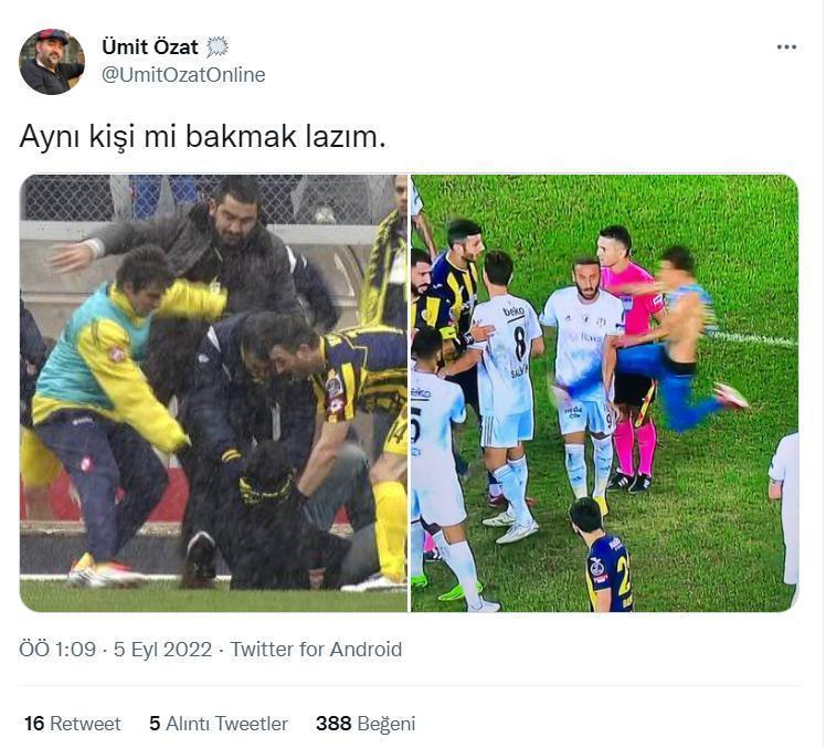 Ankaragücü - Beşiktaş maçındaki saldırı sonrası Ümit Özattan flaş paylaşım: Aynı kişi mi bakmak lazım