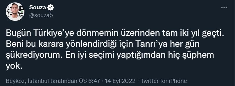 Beşiktaşlı Josef de Souza: Türkiyeye gelerek en iyi seçimi yaptım