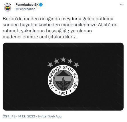 Bartında maden faciası Spor camiasından başsağlığı mesajları